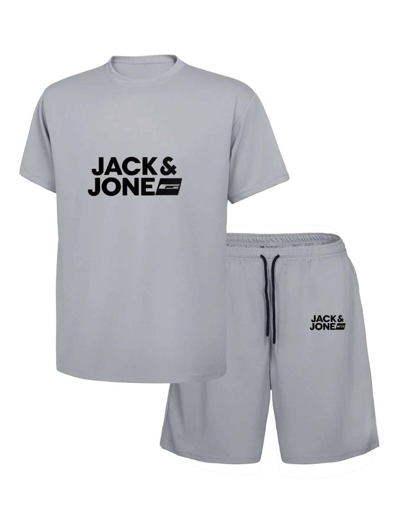 New fashionable summer sports suit for men, casual fitness, jogging, basketball, fashionable short sleeved T-shirt+shorts 2 sets